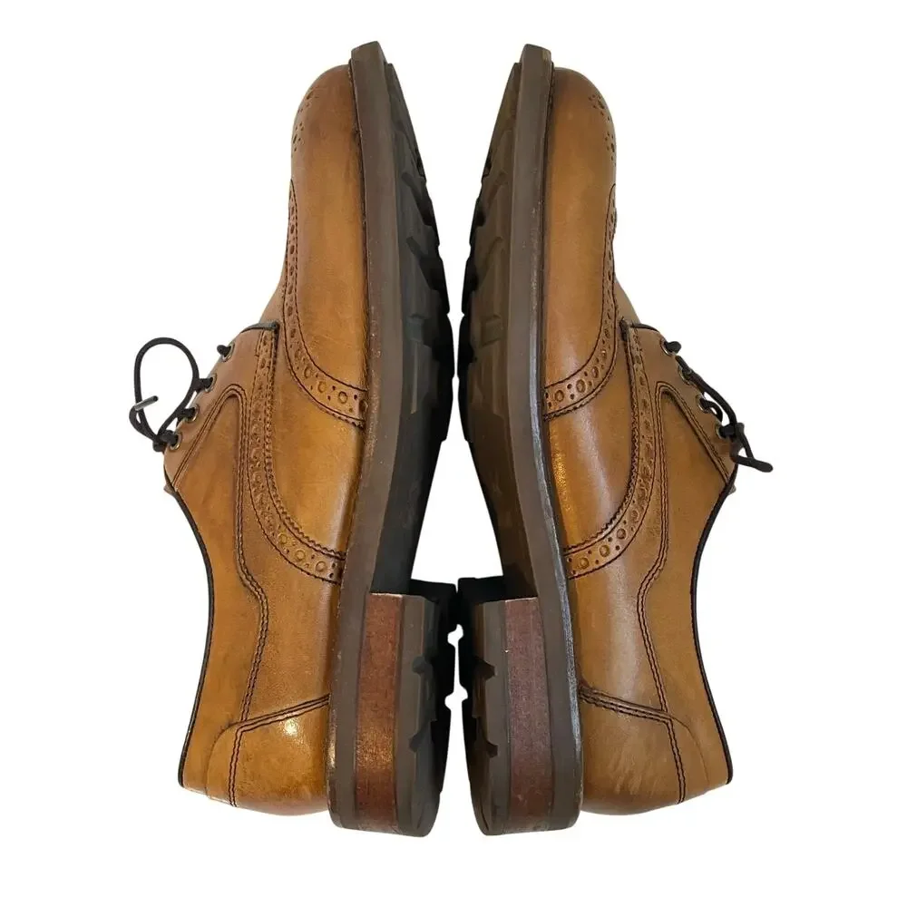 Johnston & Murphy Men’s Tan Brown Wingtip Dress Shoes Size 8.5M